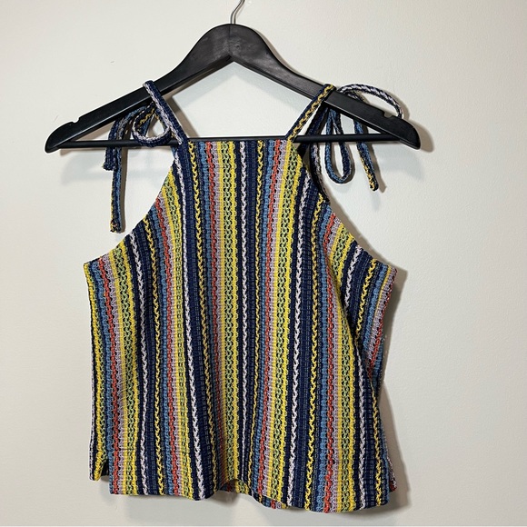 Texture & Thread by Madewell Tie Shoulder Tank Top in Rainbow Crochet - Lined - Picture 7 of 13